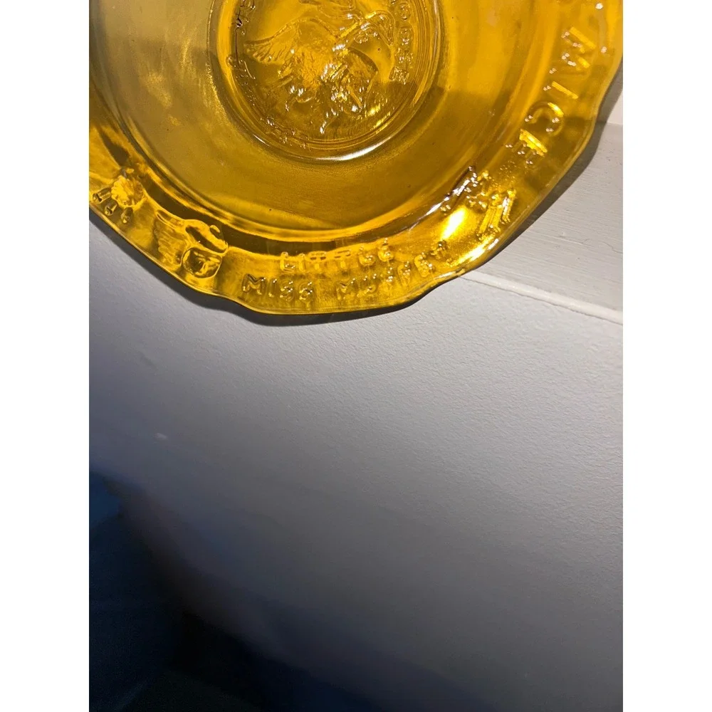 Vintage Amber Glass Mother Goose Nursery Rhyme Child Bowl